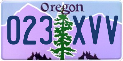 OR license plate 023XVV