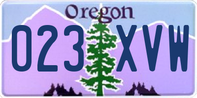 OR license plate 023XVW