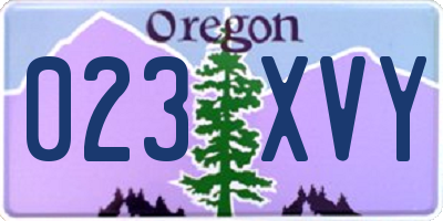 OR license plate 023XVY