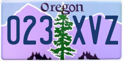 OR license plate 023XVZ