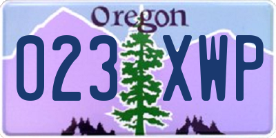 OR license plate 023XWP
