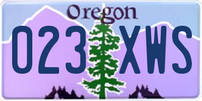 OR license plate 023XWS