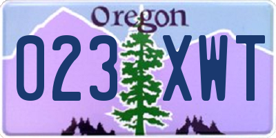 OR license plate 023XWT