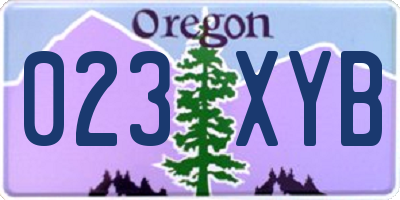 OR license plate 023XYB