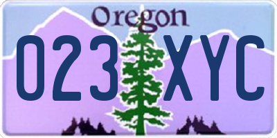 OR license plate 023XYC
