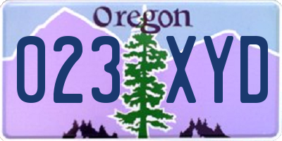 OR license plate 023XYD