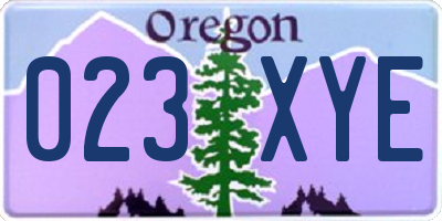 OR license plate 023XYE