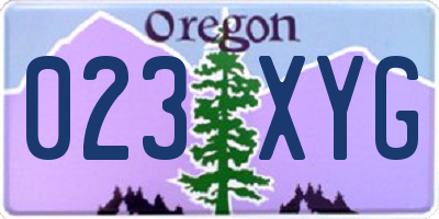 OR license plate 023XYG