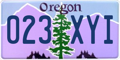 OR license plate 023XYI