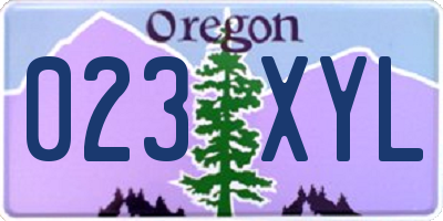 OR license plate 023XYL
