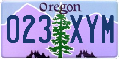 OR license plate 023XYM
