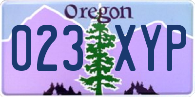 OR license plate 023XYP