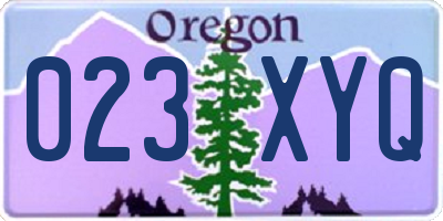 OR license plate 023XYQ