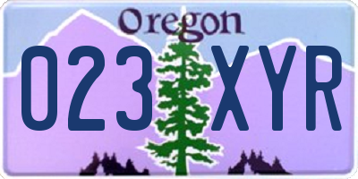 OR license plate 023XYR