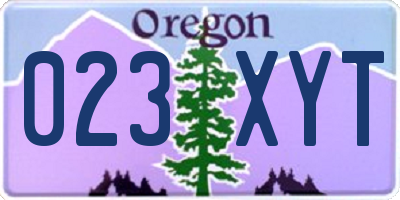 OR license plate 023XYT