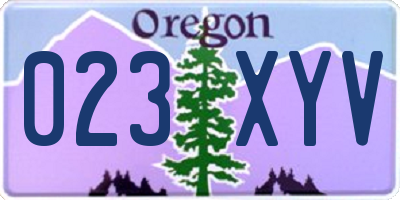 OR license plate 023XYV