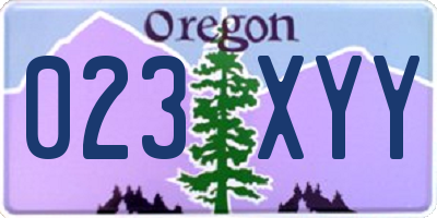 OR license plate 023XYY
