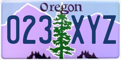OR license plate 023XYZ