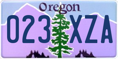 OR license plate 023XZA
