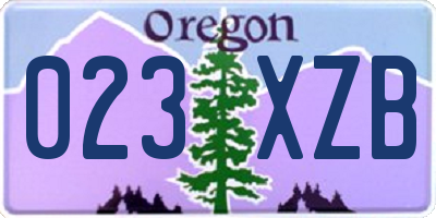 OR license plate 023XZB