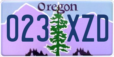 OR license plate 023XZD