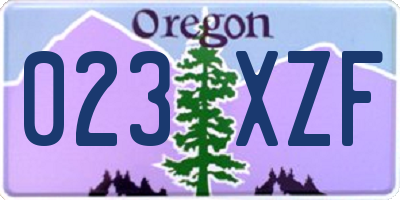 OR license plate 023XZF