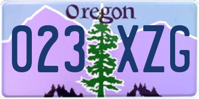 OR license plate 023XZG