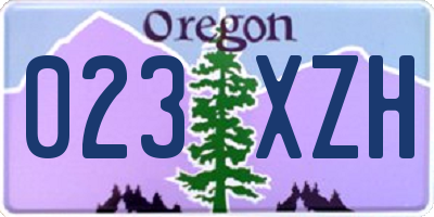 OR license plate 023XZH
