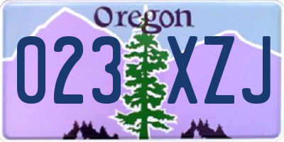 OR license plate 023XZJ