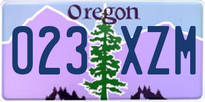 OR license plate 023XZM