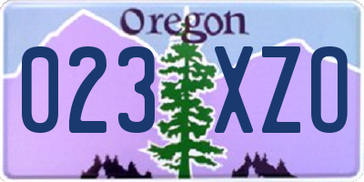 OR license plate 023XZO