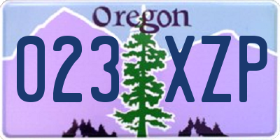 OR license plate 023XZP