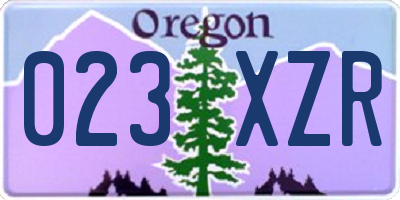 OR license plate 023XZR