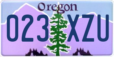OR license plate 023XZU