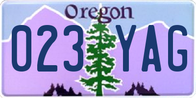OR license plate 023YAG
