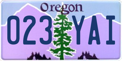 OR license plate 023YAI