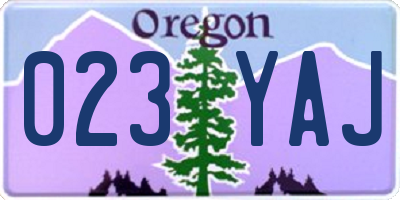 OR license plate 023YAJ
