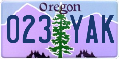 OR license plate 023YAK