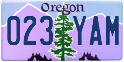 OR license plate 023YAM