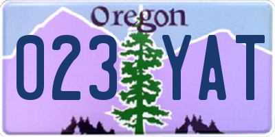 OR license plate 023YAT