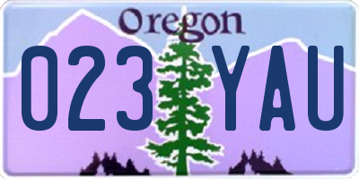 OR license plate 023YAU