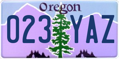OR license plate 023YAZ