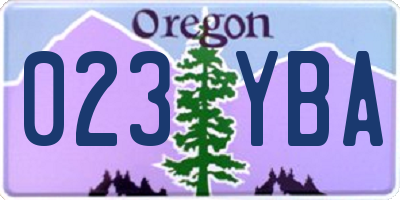 OR license plate 023YBA