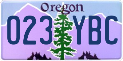 OR license plate 023YBC
