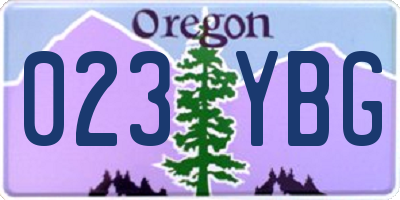 OR license plate 023YBG