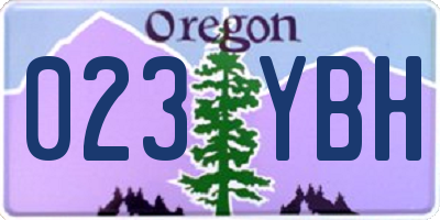 OR license plate 023YBH