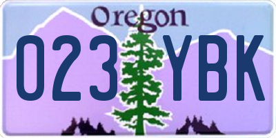 OR license plate 023YBK