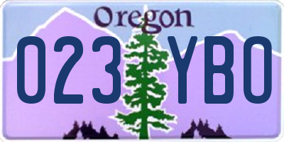 OR license plate 023YBO