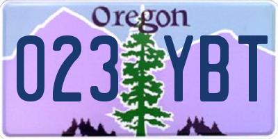 OR license plate 023YBT