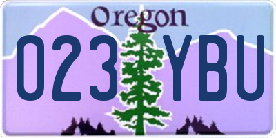 OR license plate 023YBU